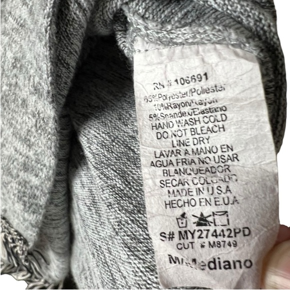 Anthropology On The Road Women's OSFM Grey Knit Poncho Cowl Neck With Fringe - Picture 3 of 8